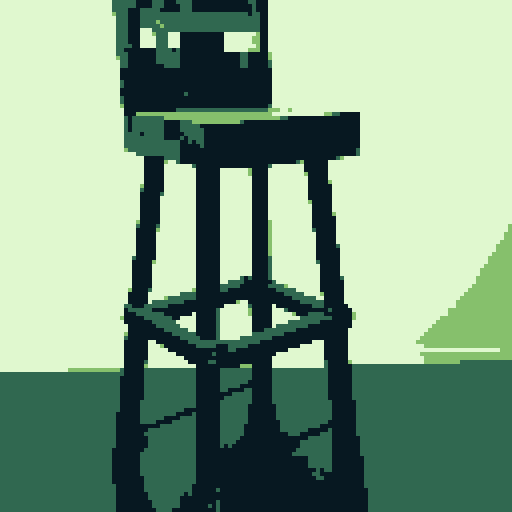 Old bar stool from an Irish tavern. Gameboy style