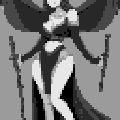 busty succubus, skin tight lace, deep v-neck crop top, intricate druidic staff, pixel art, sRGB