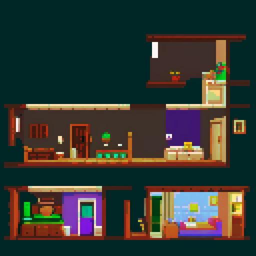 make me the interior of a 2d sidescroller house with nothing but a background inside of it