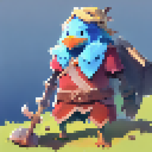 Realistic bird on twig with green grass and trees in background