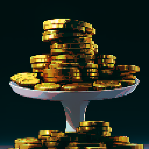 piles of gold coins, gold piled up high