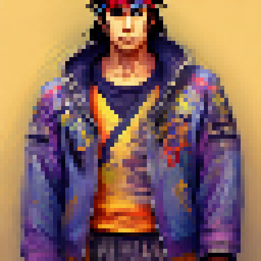 Ryu from street fighter 2 in a cyberpunk jacket
