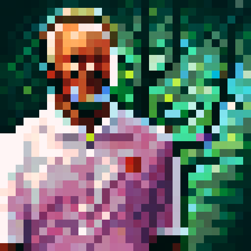 Pixel Portrait Arnold Palmer pro golfer colorful