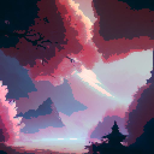 landscape background of sakura cherry blossoms, vibrant and delicate petals, swirling in a mystical breeze, creating an enchanting atmosphere