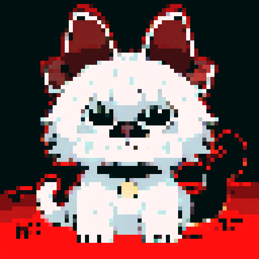 "Cute puppy and angry kitten in a close-up character portrait, depicted in anime style with pixel art details."