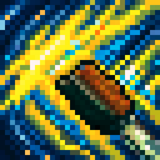 the word Flatty with a bold black outline, skillfully designed in a 32x32 pixel art game icon style, showcasing vibrant sRGB colors