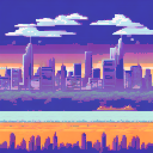 city silhoette with sky