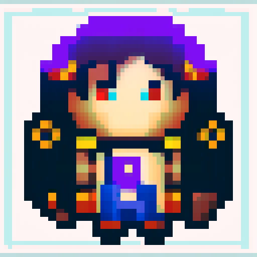 pixel sprite sheets, best quality, a warrior like Jinx of LOL, without background, 64x64 grid size