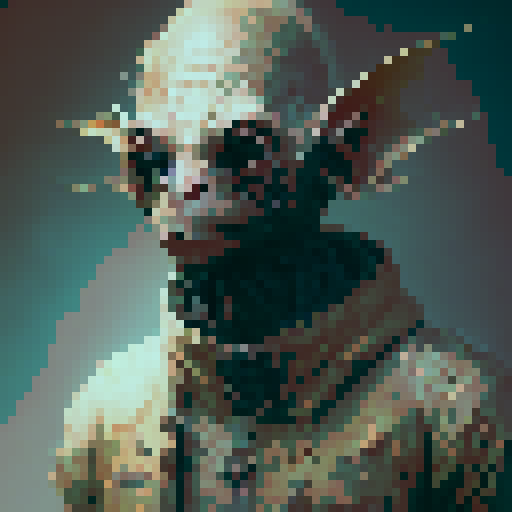 weird small man, resembling gollum, fantasy RPG, portrait, intricate details, twisted grin, rugged complexion, ornate clothing