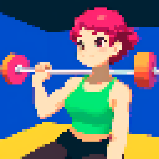 Create a vibrant woman doing gym