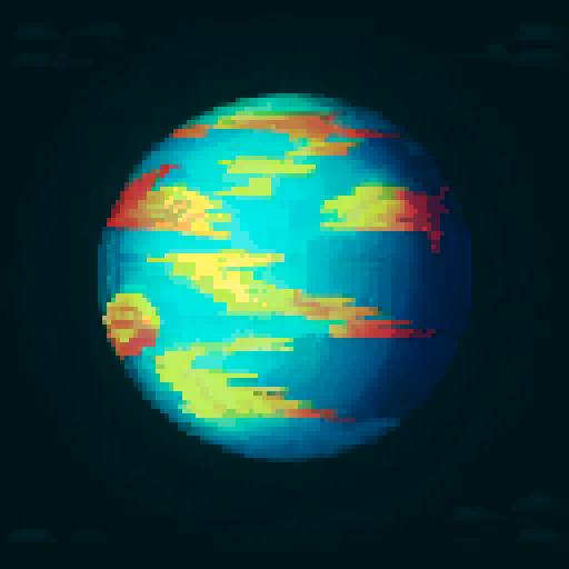 Generate a planet using the same style but with different colors
