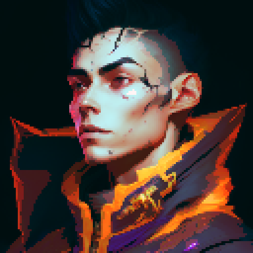 Dark evil male wizard, black-haired and bright-eyed, red and black robe with golden-trimmed lining, conjuring a blazing fireball in fantasy RPG style, mystical aura, ancient runes, smoky atmosphere