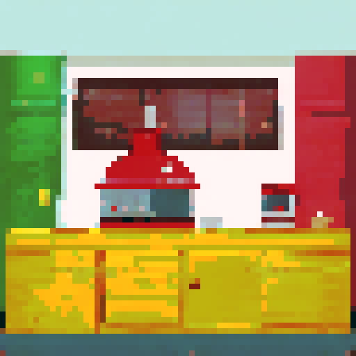 I would like to see an indoor pizzeria with a counter, also a little view of the kitchen inside the pizzeria.