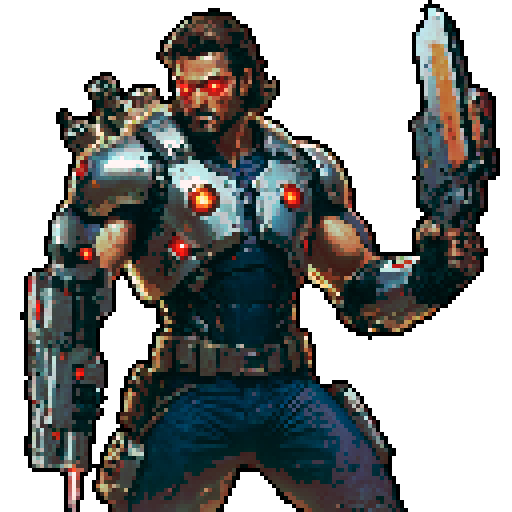 Pixel art character portrait, vibrant