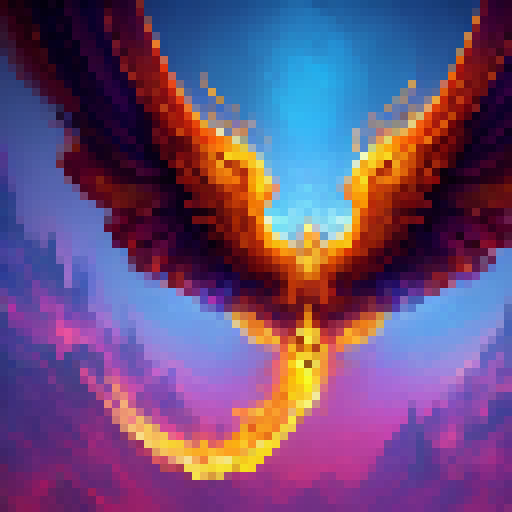 Create a logo for the motivational YouTube channel "Rise Up Now" with a Fantasy RPG style, featuring a bold, fiery phoenix rising from the ashes with intricate, golden detailing and a strong, determined expression.
