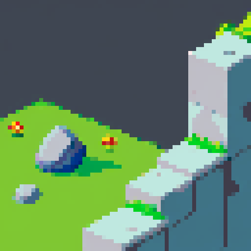 Grey rocky stones that are used to separate a game level