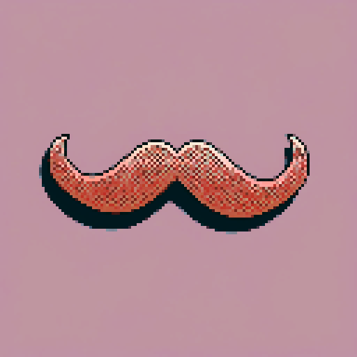 half of a giant copper mustache on a solid color background