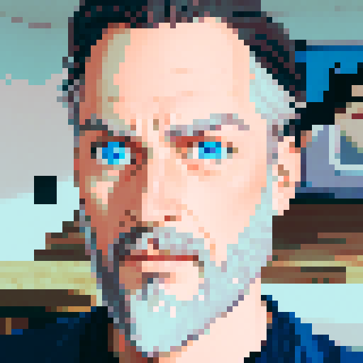 portrait man with blue eyes and beard