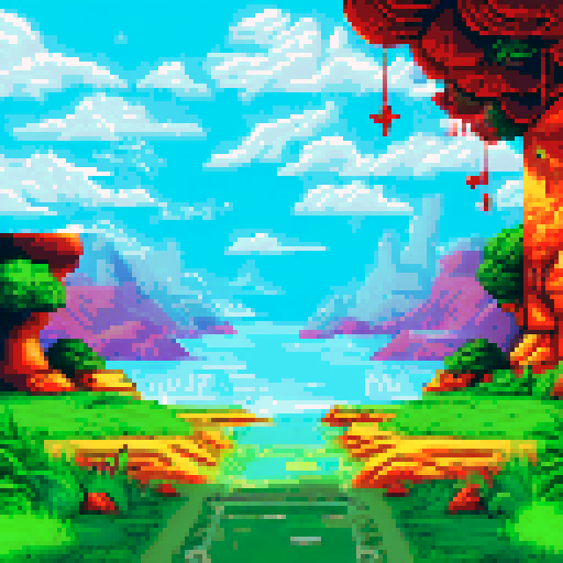 New Year's red background, with small green gifts