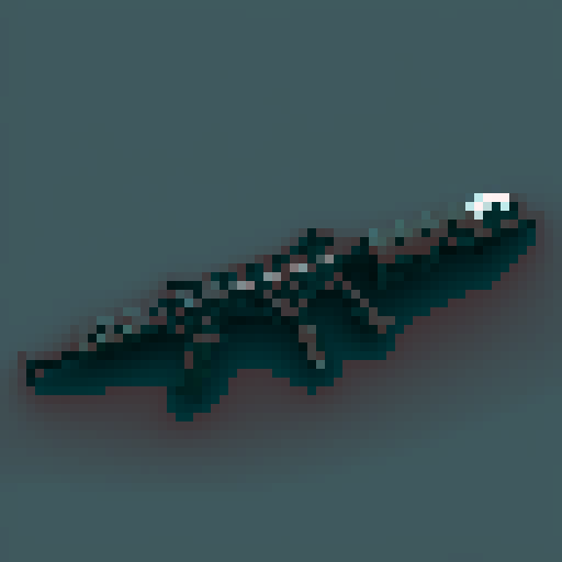 M4A1 Rifle icon, white background, black icon, pixel art