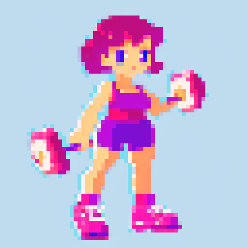 Create a vibrant woman doing gym