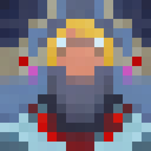 Four characters, each with distinct variations, depicted as game icons in 16x16 pixel art style, showcasing close-up portraits