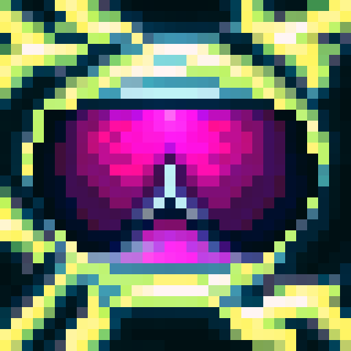 Reflective, neon, rectangular, black-framed sunglasses, frontal view