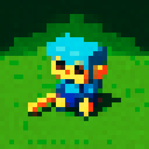 knight in dragon warrior style, pixel art, sRGB