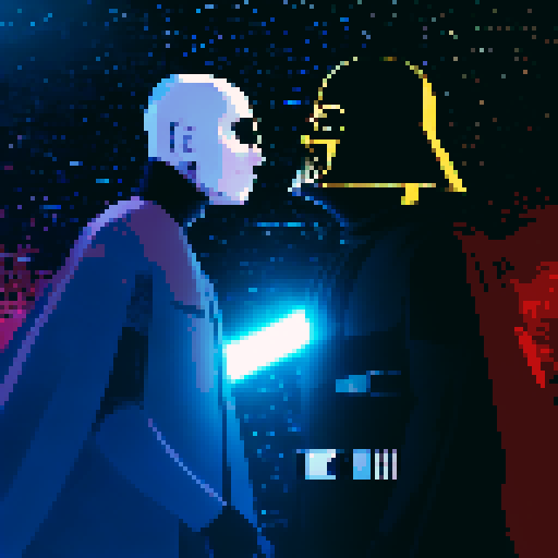 cz Binance as star wars rebel versus Gary gensler as Darth Vader with mask off