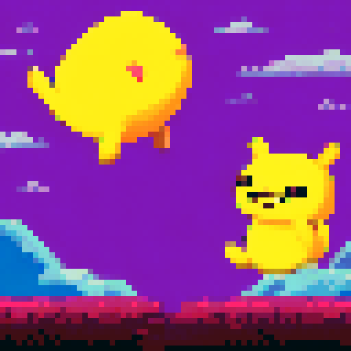 A yellow cute tamagotchi.