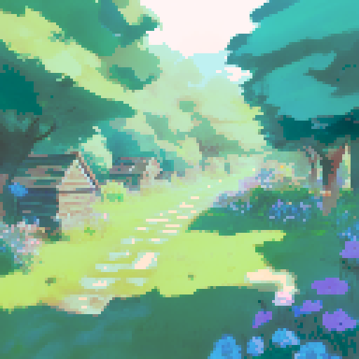 beehives in a woodland clearing, blue sky, English countryside, landscape portrait