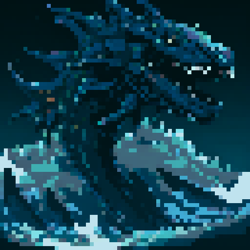 leviathan face with black background