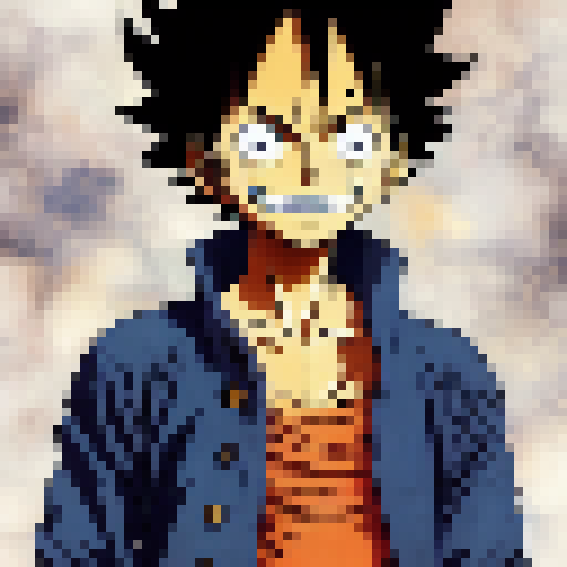 Luffy from one piece,vivid colors,full body,potrait