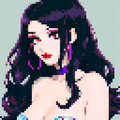 curvy, cute, goth girl, black hair, purple eyeshadow, red lipstick, glamour shot.