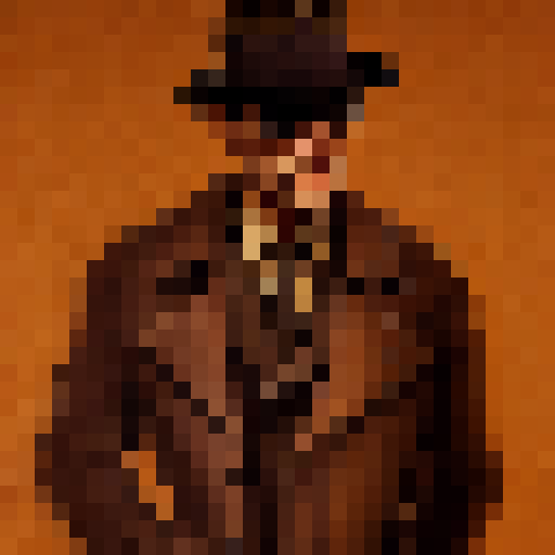 Noir-style detective in a beige coat