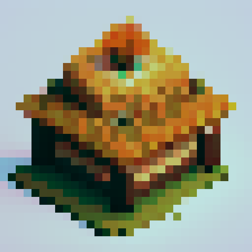 Empty rush basket, intricate weaving, , small pixels, low resolution, detailed shading, sRGB color palette, minecraft textures, 2d side view