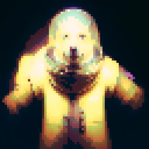 Sand guy with a tray on his head and cristal on his chest funny looking