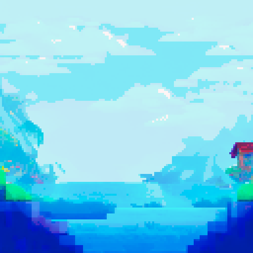 under the sea background for a pixel art clicker game