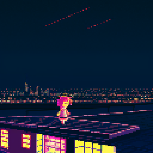 Rooftop at nighttime