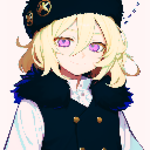 visual novel sprite,  solo male, straight-on, inframe, facing viewer, perfect anatomy, looking at viewer, manly, round pupils, best quality, very aesthetic, {{{{{blonde eyelashes}}}}}, light blonde, smile, closed mouth, light pink eyes, tareme, hair between eyes, ushanka hat, black fur collar, visual novel sprite, black vest, puffy sleeves, black elbow gloves, solo male, sadistic, waist  and up, straight-on, inframe, round eyes, facing viewer, full body, big hair, short hair, perfect anatomy,