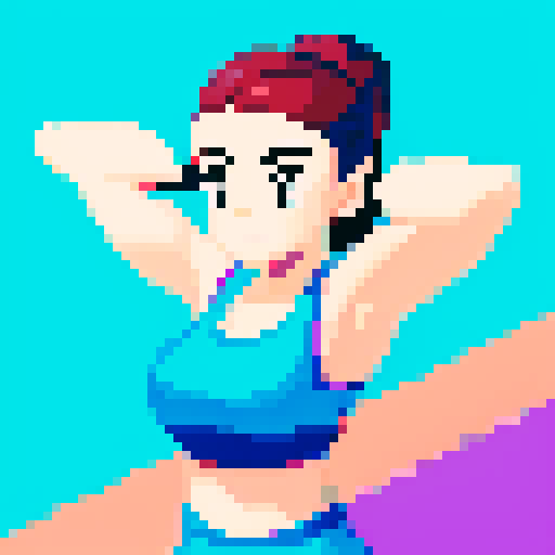 Create a vibrant woman doing gym