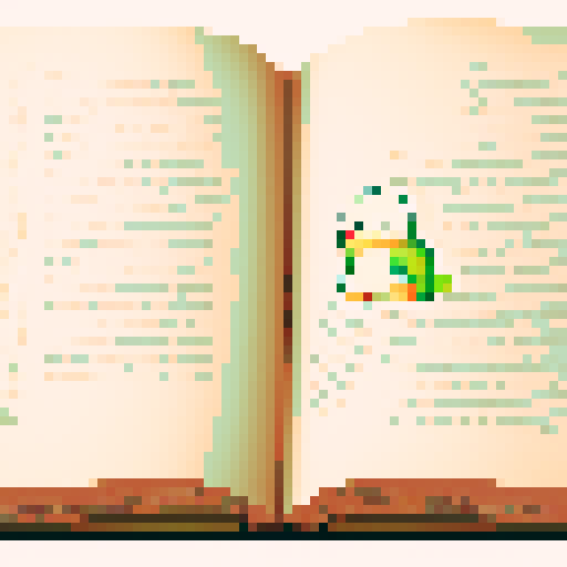 open, old book, pixel art, sRGB