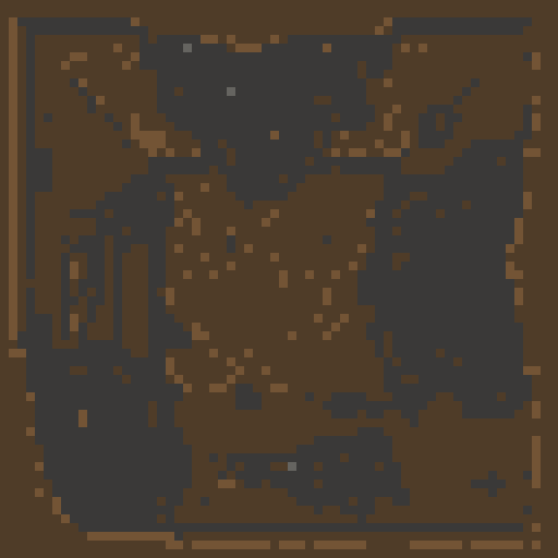 broken home, destroyed, abandoned, top down view, pixelated, pixel art scenery