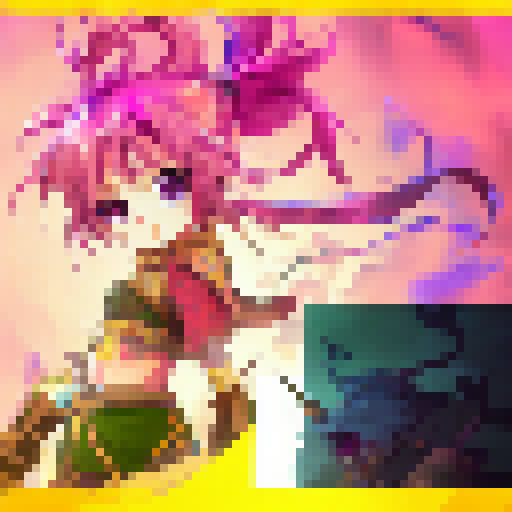 Epic quest through enchanted forests, battling mythical beasts and collecting magical artifacts, all while wielding swords and spells, in a vibrant and colorful anime-inspired art style.