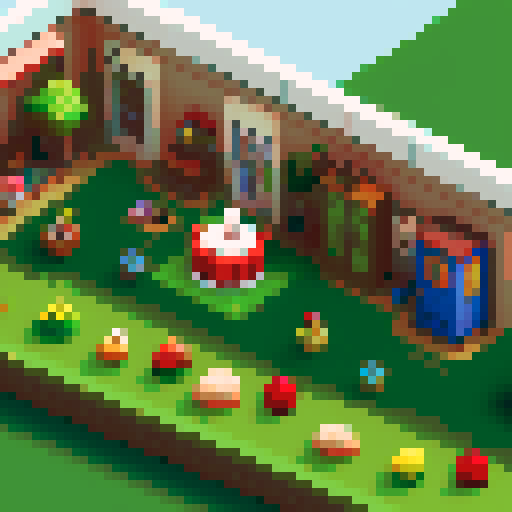 Create a vibrant, pixelated map of a farm-to-table kitchen for the first level of Dr. Ketchup's video game, featuring a lively garden full of fresh vegetables and a bustling kitchen area equipped with classic cooking tools, all rendered in a colorful and stylized pixel art style. Create a pixel art map for the first level of the Dr. Ketchup video game. This level will be the introduction to the world of Dr. Ketchup, setting the tone for the rest of the game. The map should be a stylized version 