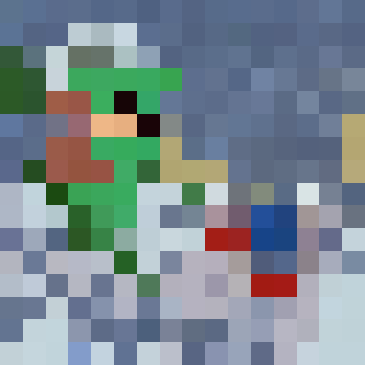 Pixelated, close-up, portrait of a determined Time Patroller in Conton City, with vibrant colors, holding a game icon that represents TokiToki City