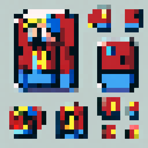 Pixel art badge with a rounded rectangular shape, showcasing a bold, simple icon symbolizing counting, designed in a blocky Minecraft-style with primary colors (red, blue, yellow) The badge has a textured, iron scout patch-like appearance, complete with a stitched border. No background