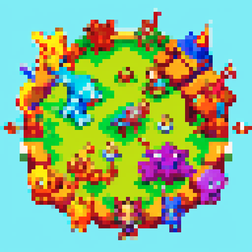 jrpg monsters, vibrant colors, pixel art, sRGB, attacking party of adventurers, parade