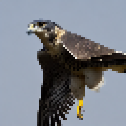 Peregrine falcon sitting on cherub arm 