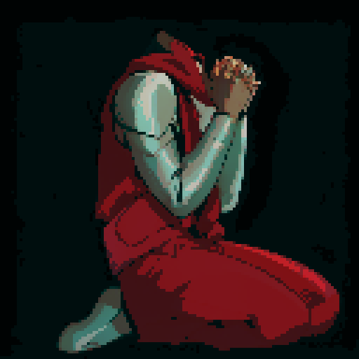 kneeling and praying enemy